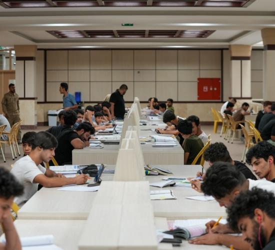 استمرار توافد الطلبة الى مكتبة الروضة الحيدرية استعداداً للامتحانات النهائية