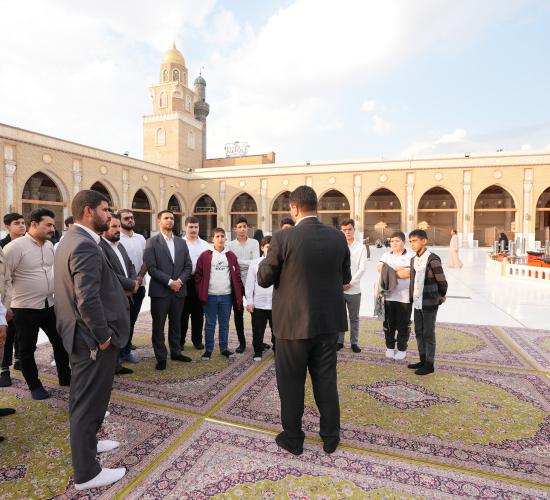 سفرات دينية وعلمية لطلبة الثانويات الإسلامية في العتبة العلوية المقدسة لزيارة الحرم العلوي المطهر ومسجد الكوفة المعظم ومكتبة الروضة الحيدرية والمزارات الشريفة