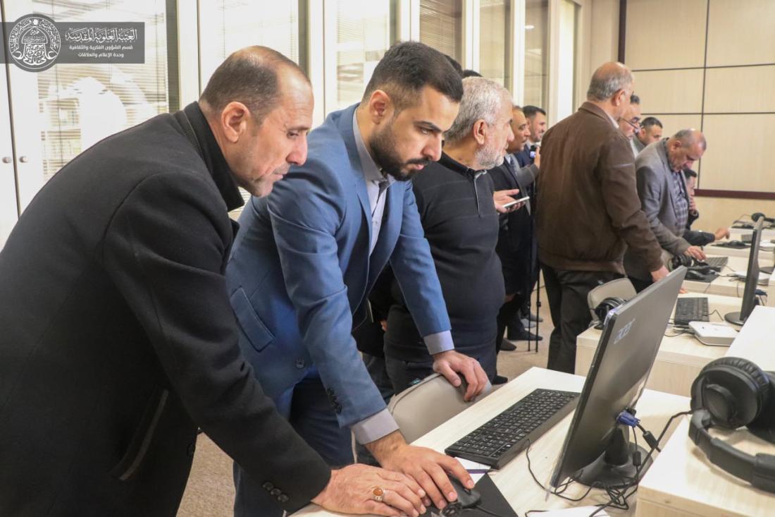  وفد تربوي من محافظة كركوك يزور مكتبة الروضة الحيدرية ومعرض نشاطات قسم الشؤون الفكرية والثقافية في العتبة العلوية المقدسة | 