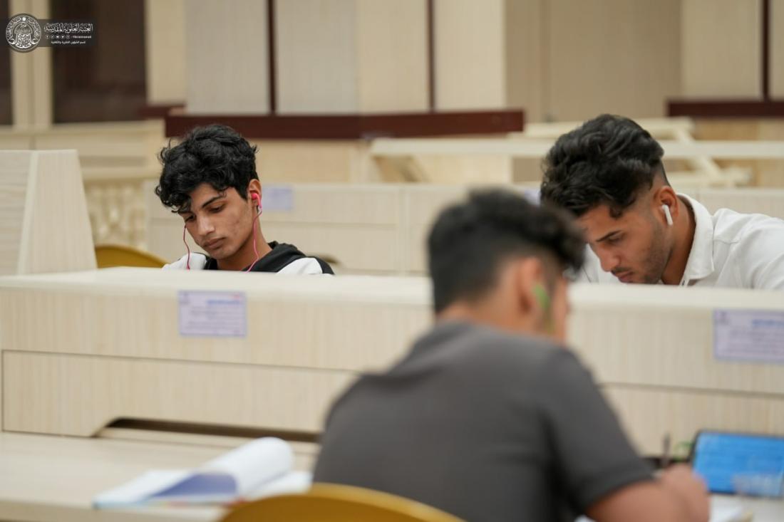 استمرار توافد الطلبة الى مكتبة الروضة الحيدرية استعداداً للامتحانات النهائية | 