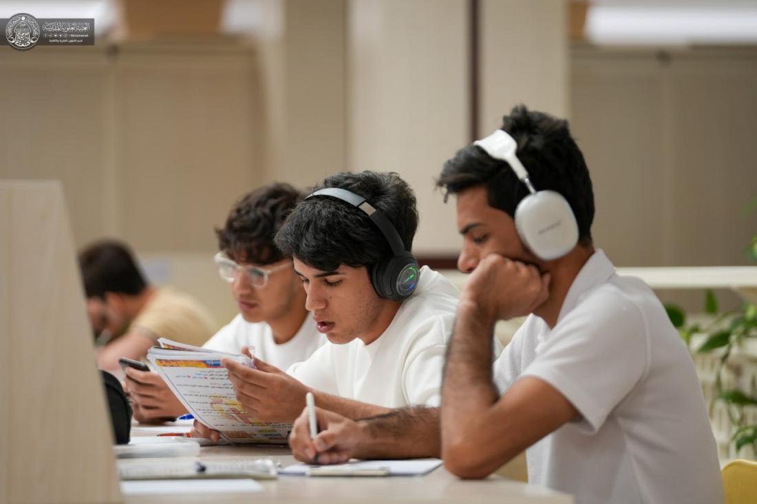 استمرار توافد الطلبة الى مكتبة الروضة الحيدرية استعداداً للامتحانات النهائية | 