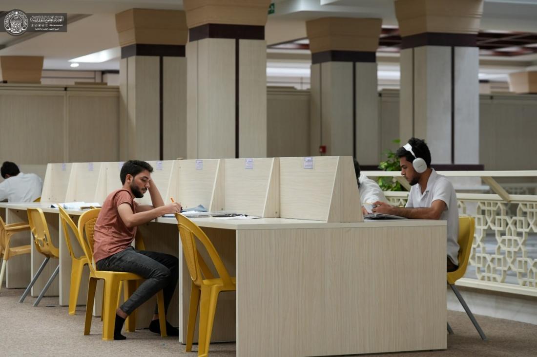 استمرار توافد الطلبة الى مكتبة الروضة الحيدرية استعداداً للامتحانات النهائية | 