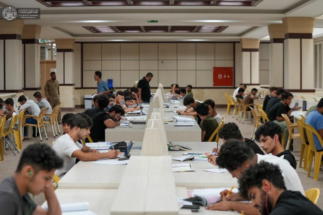 استمرار توافد الطلبة الى مكتبة الروضة الحيدرية استعداداً للامتحانات النهائية | 