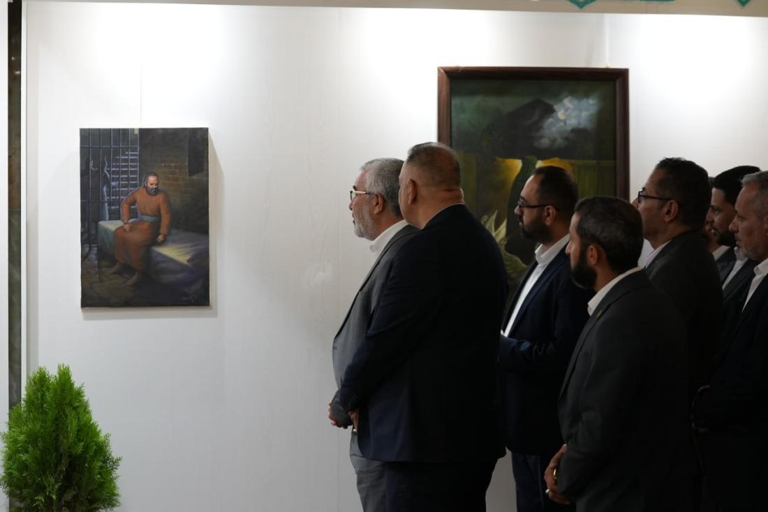 ضمن فعاليات أسبوع الغدير الدولي الثالث عشر .. الأمين العام للعتبة العلوية المقدسة يفتتح معرض اللوحات الفنية | 