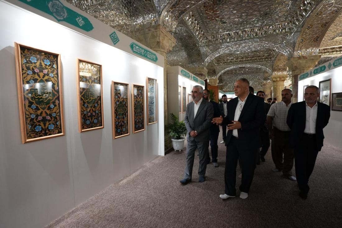 ضمن فعاليات أسبوع الغدير الدولي الثالث عشر .. الأمين العام للعتبة العلوية المقدسة يفتتح معرض اللوحات الفنية | 