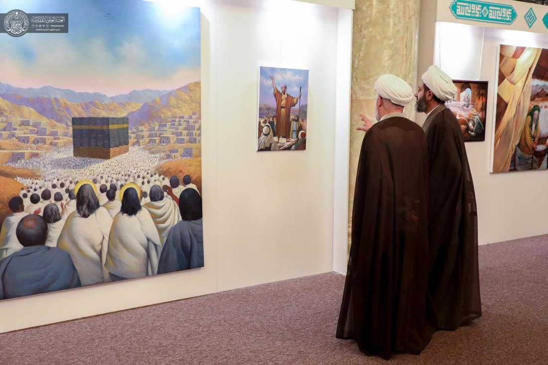 معرض العتبة العلوية المقدسة للفنون الإسلامية التشكيلية يستقبل الضيوف من العوائل اللبنانية. | 